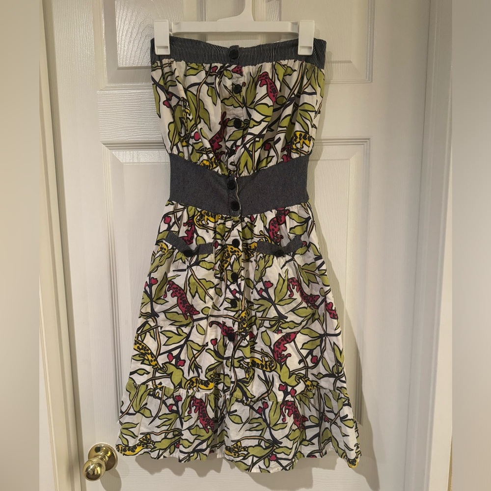 Forever strapless green and black dress
